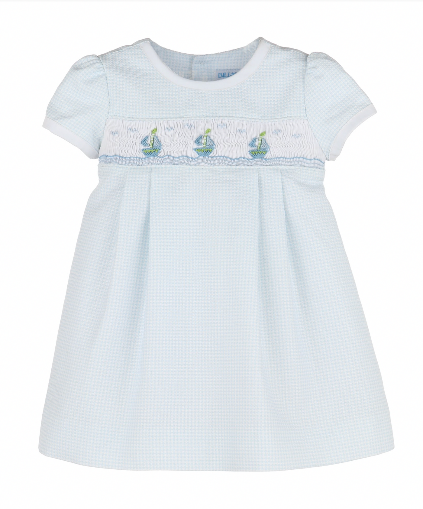 Picture Smock Dress Blue