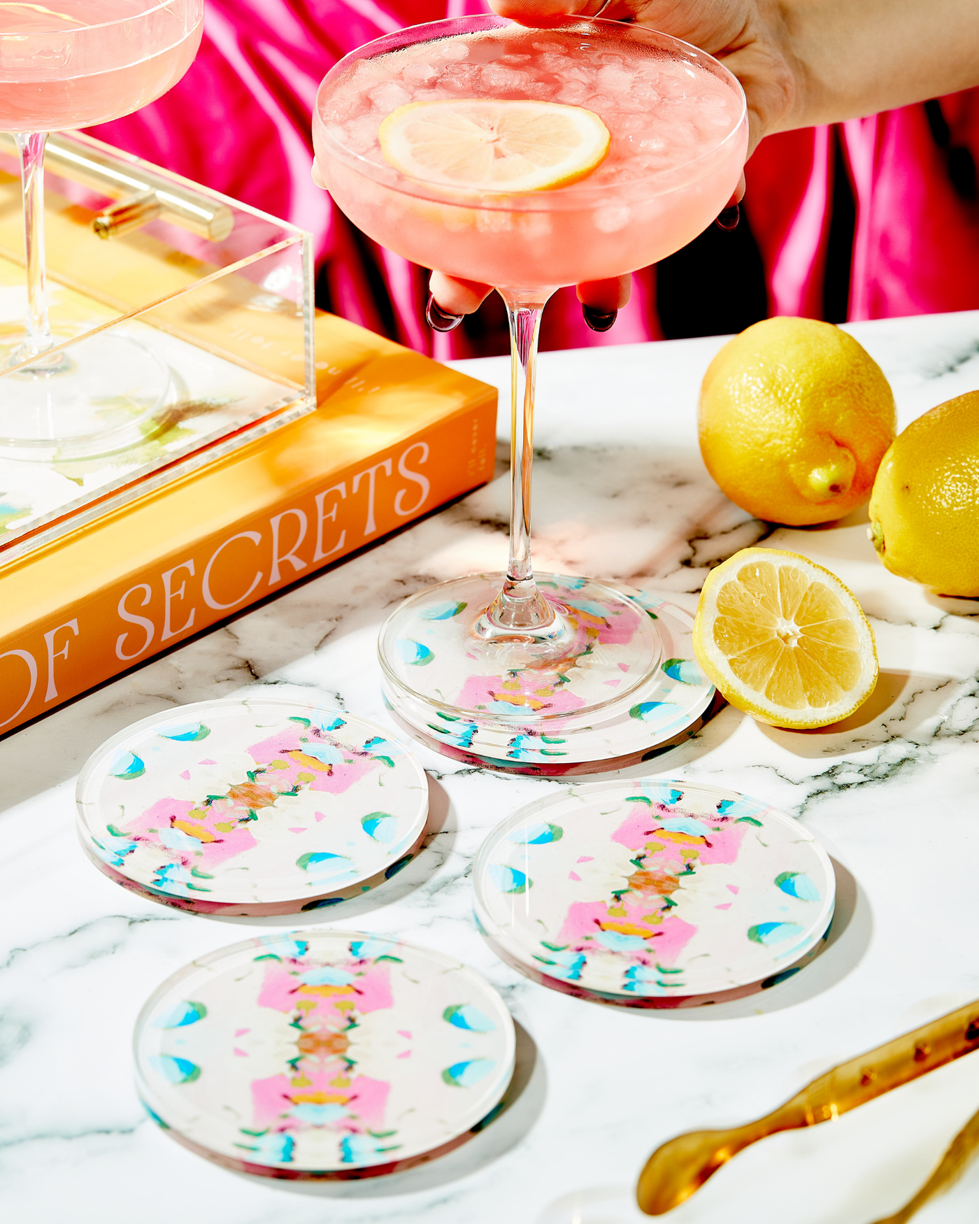 Tart By Taylor - Monets Garden Pink Coaster | Laura Park Designs x Tart