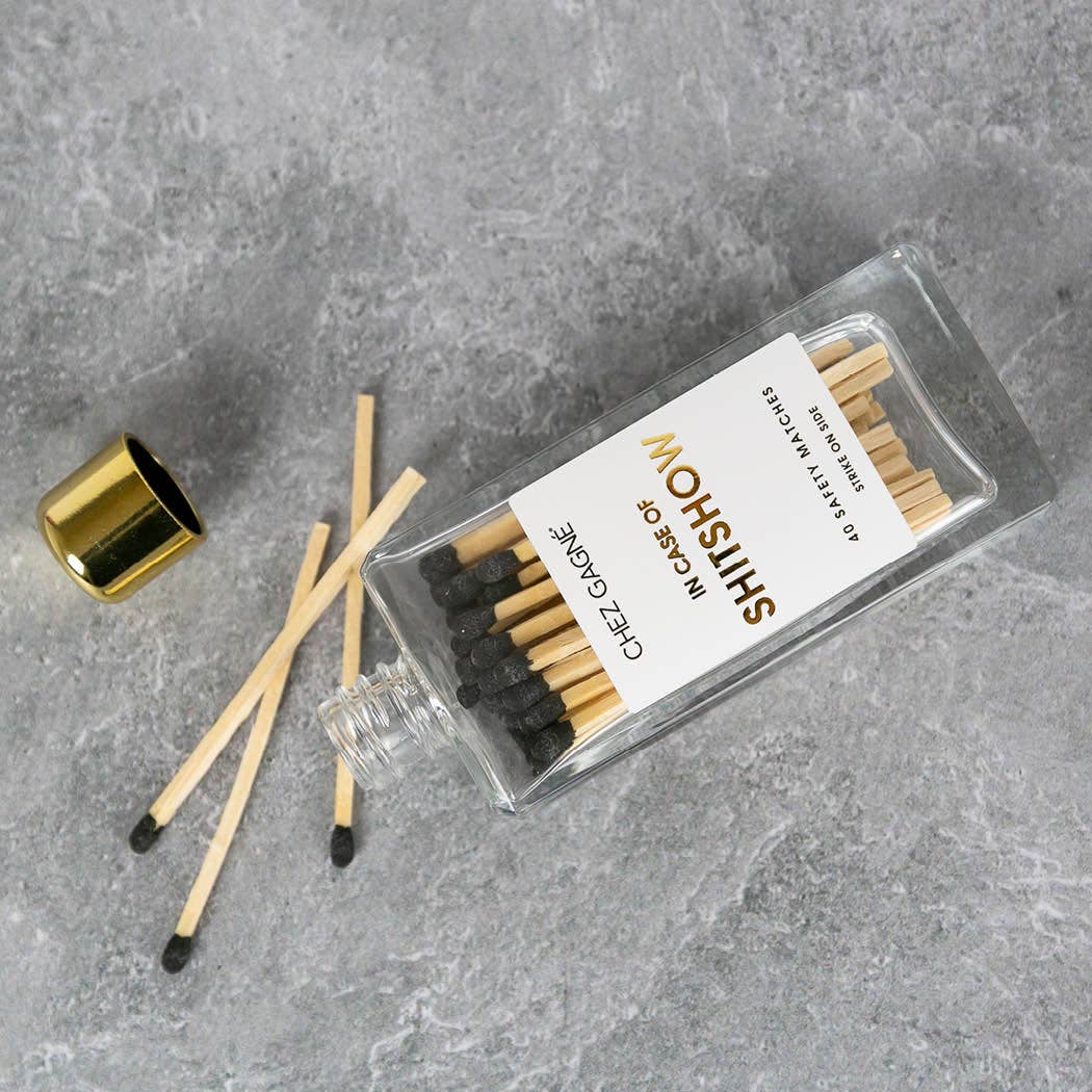 Chez Gagné - In Case of Shitshow Matches - Glass Bottle Matchsticks - Black