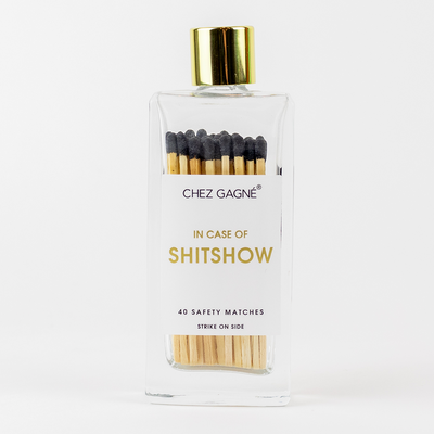 Chez Gagné - In Case of Shitshow Matches - Glass Bottle Matchsticks - Black