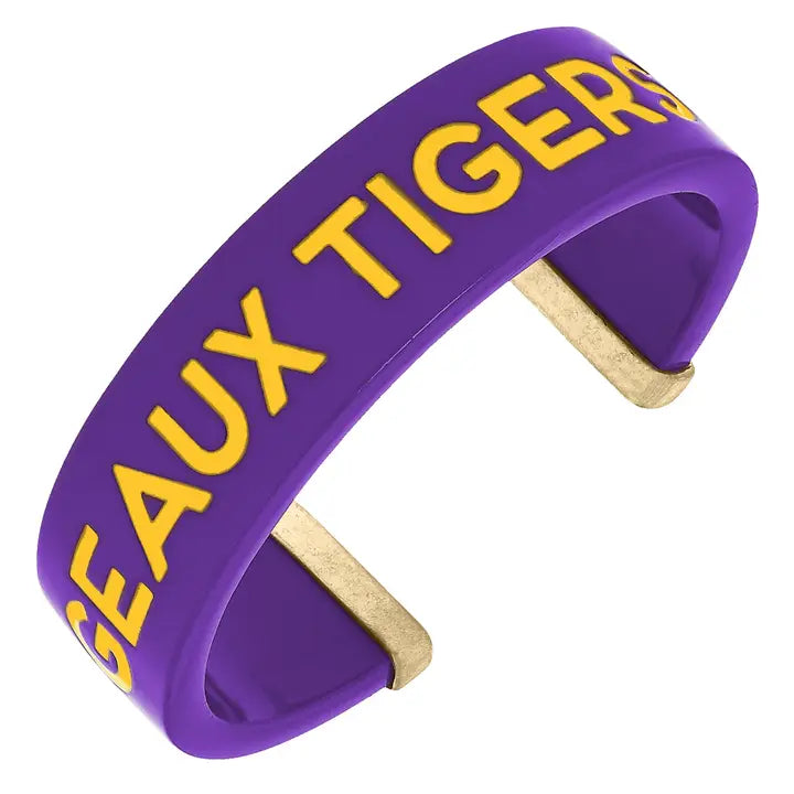 Bracelet manchette violet LSU Tigers