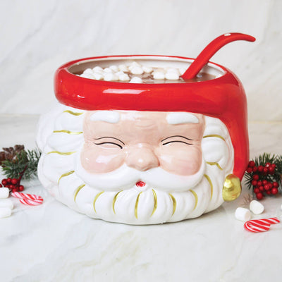 8 Oak Lane - Red Santa Punch Bowl & Ladle