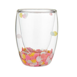 Double-Wall Stemless Wineglass - Pink Yellow Blue