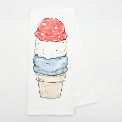 Home Malone - Patriotic Ice Cream Tea Towel-Summer Treat July 4th Decor