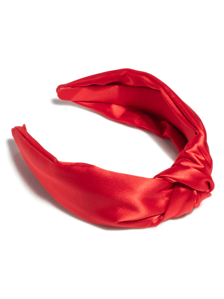 Satin Knotted Headband, Red