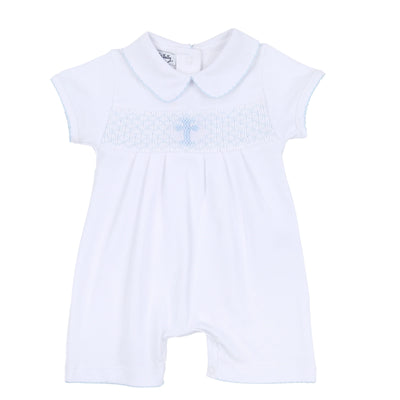 Blessed Collared Embroidered Short Sleeve Playsuit