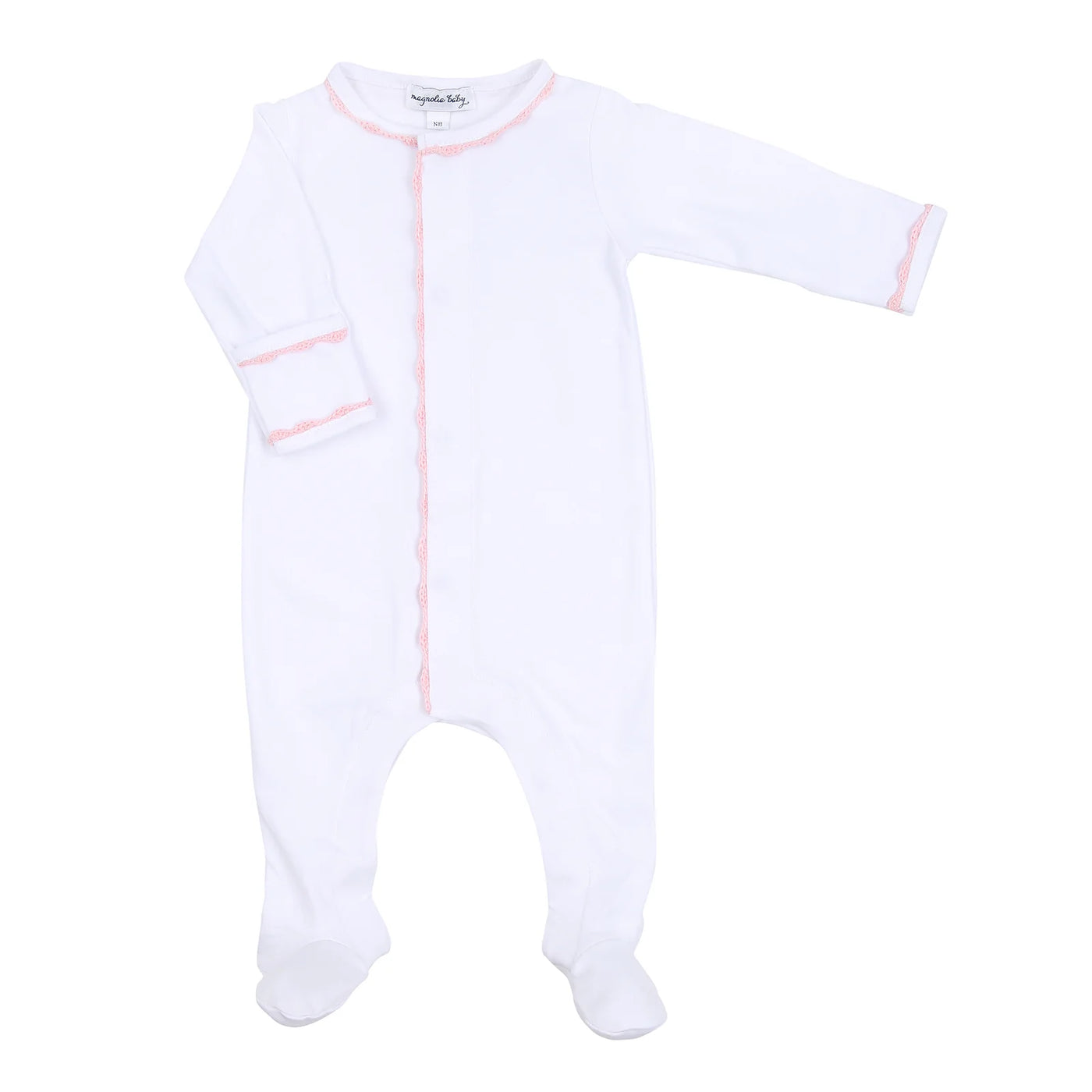 Baby Joy Embroidered Pink Footie