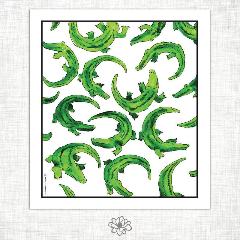 Magnolia Creative Co. - Serviette de cuisine à motif alligator