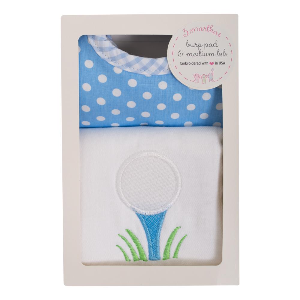 Bib & Burp Cloth Box - Golf