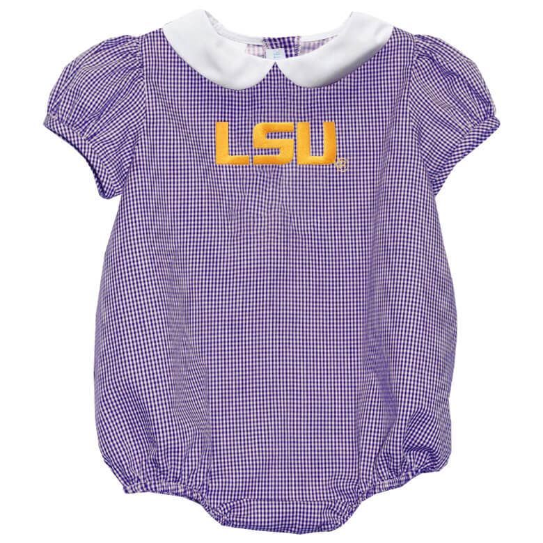 Vive la fête - Charlotte Baby Bubble brodée violette pour filles des LSU Tigers