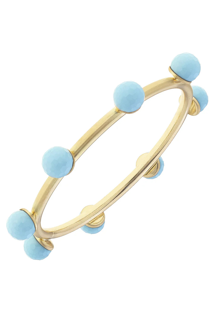 Allison Resin Beaded Bangle in Light Blue