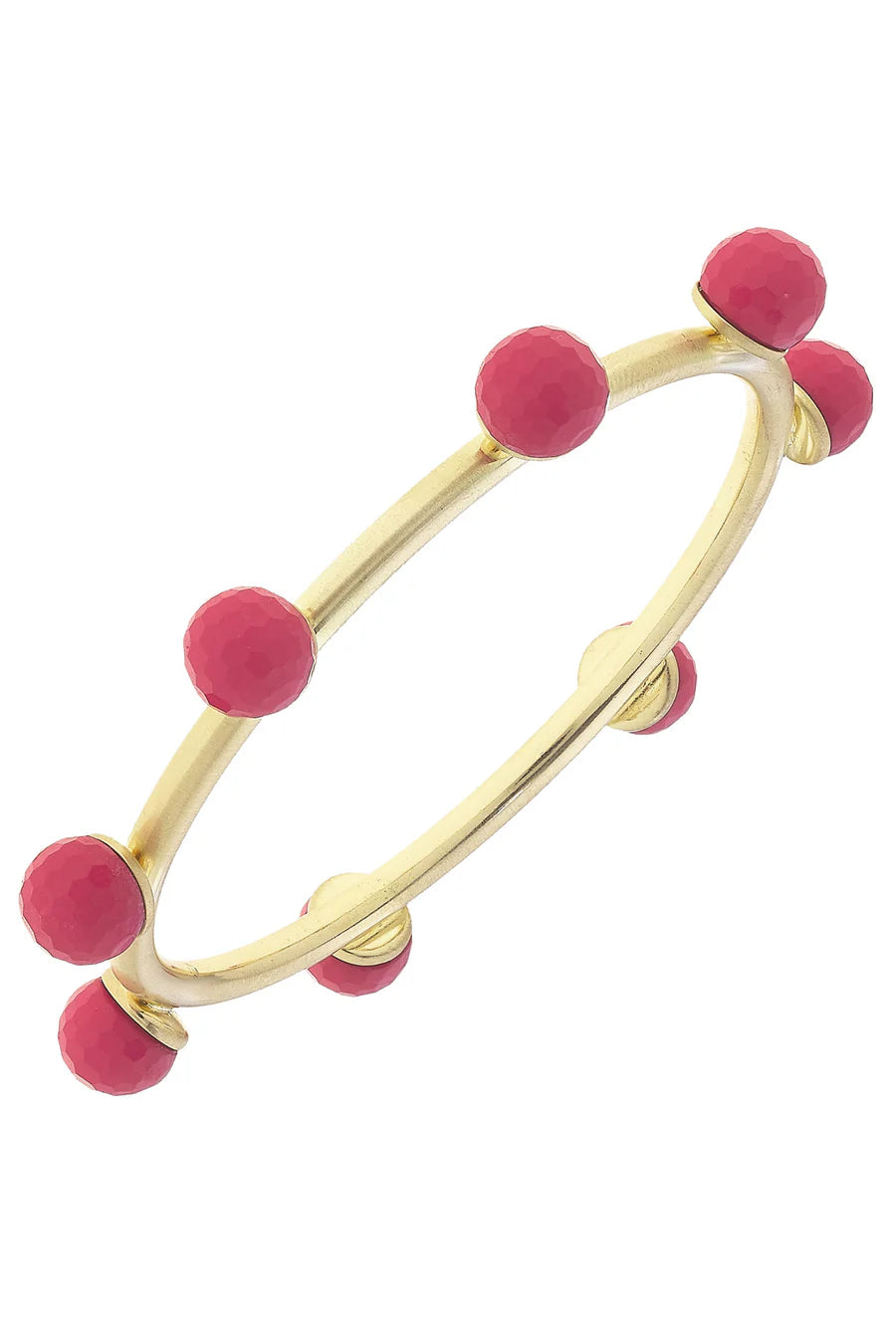 Allison Resin Beaded Bangle In Fuchia