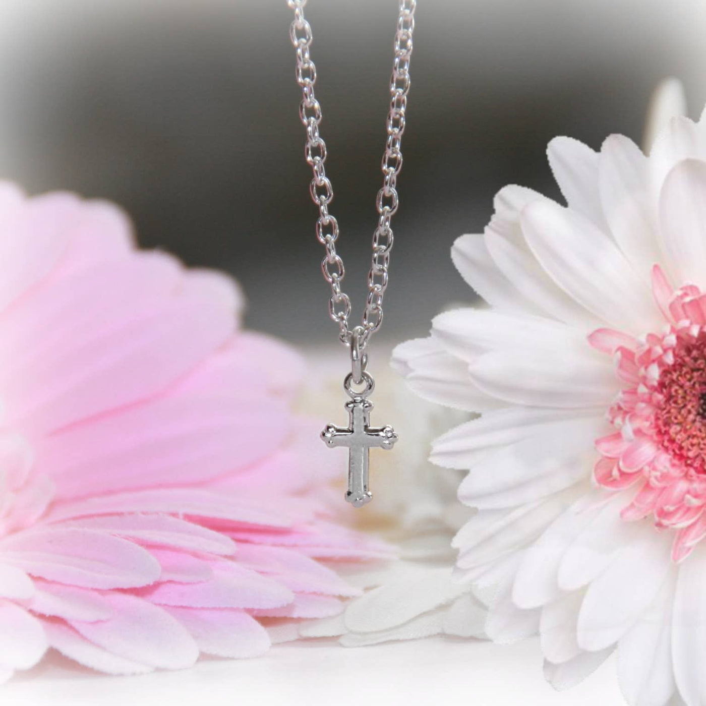 Collectables America - Classic Baby Cross Rhodium Necklace for every Order RH-9