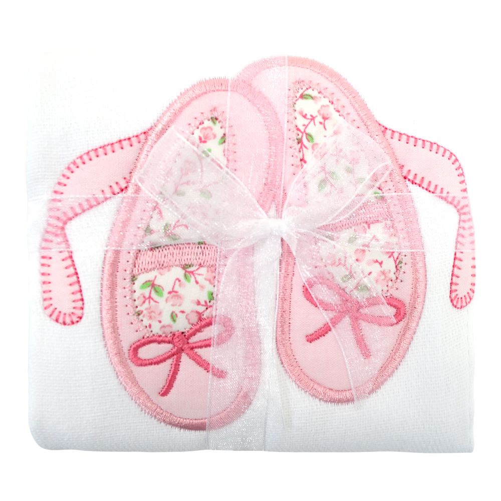 Applique Ballet Shoes Burp Cloth