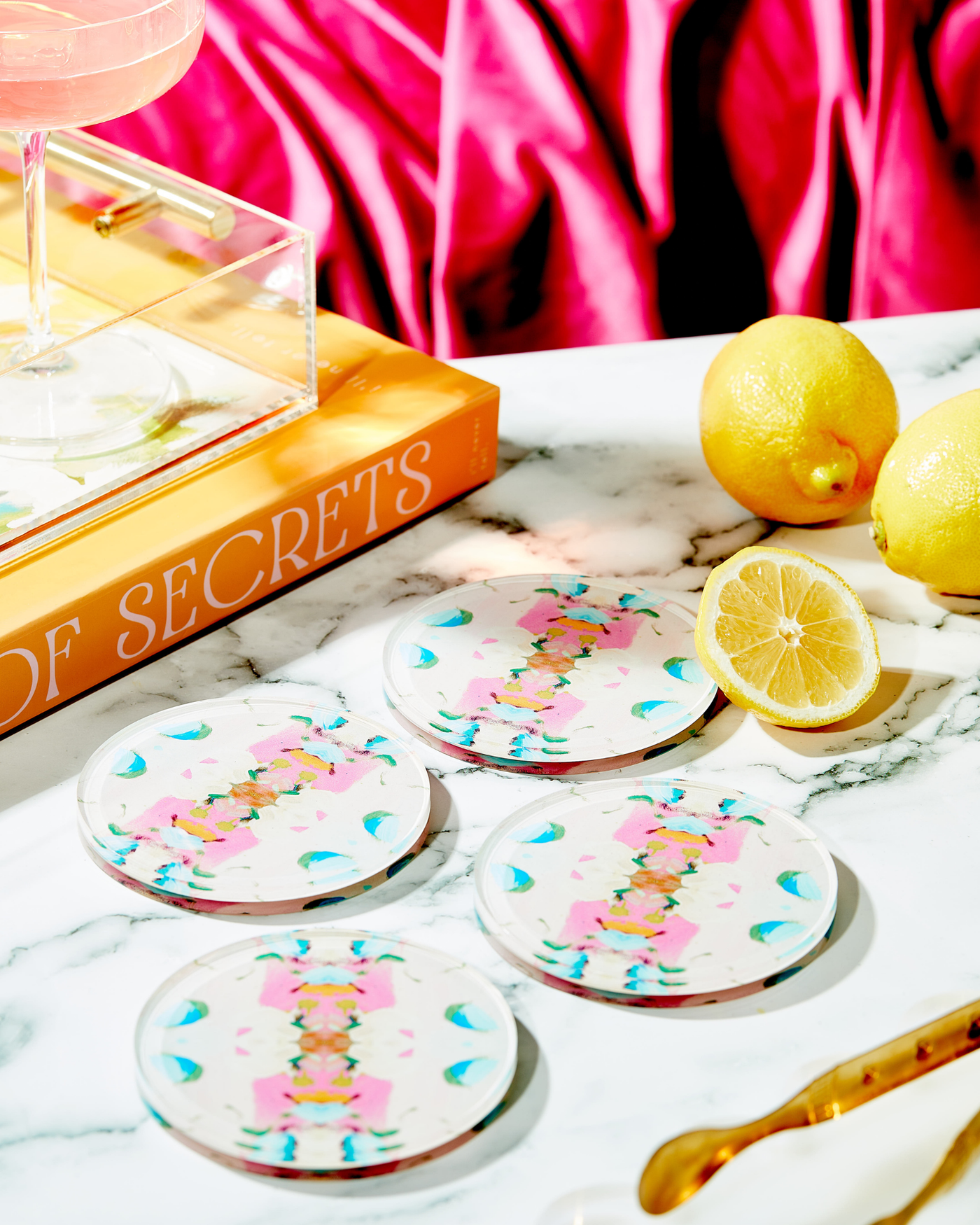 Tart By Taylor - Monets Garden Pink Coaster | Laura Park Designs x Tart