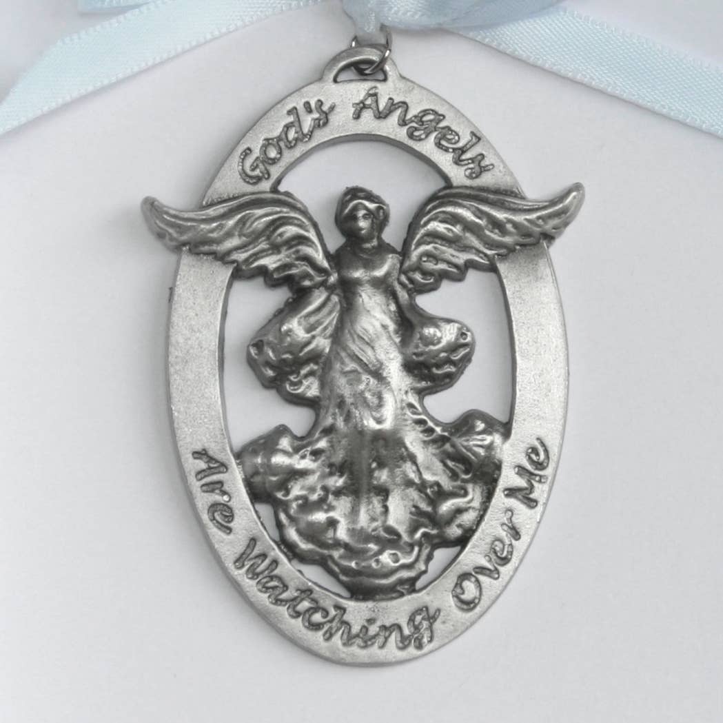 Collectables America - Baby Cradle Medal Angel for Boy CJ-347B