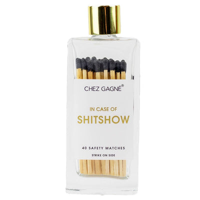 Chez Gagné - In Case of Shitshow Matches - Glass Bottle Matchsticks - Black