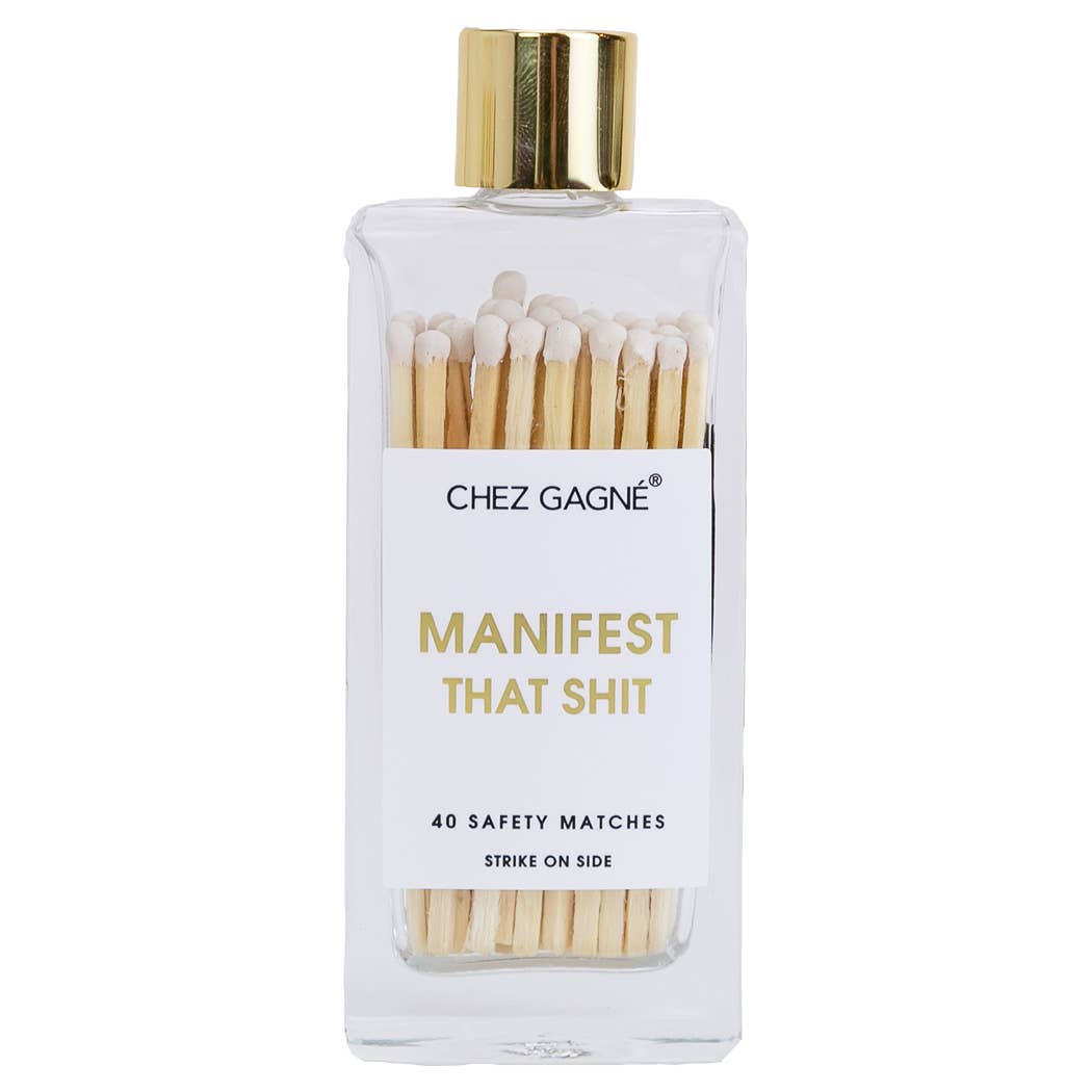 Chez Gagné - Manifest That Shit Matches - Glass Bottle Matchsticks - White