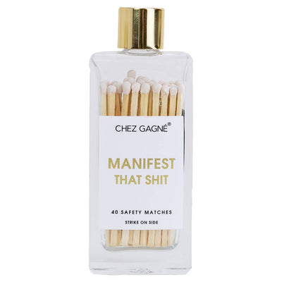 Chez Gagné - Manifest That Shit Matches - Glass Bottle Matchsticks - White