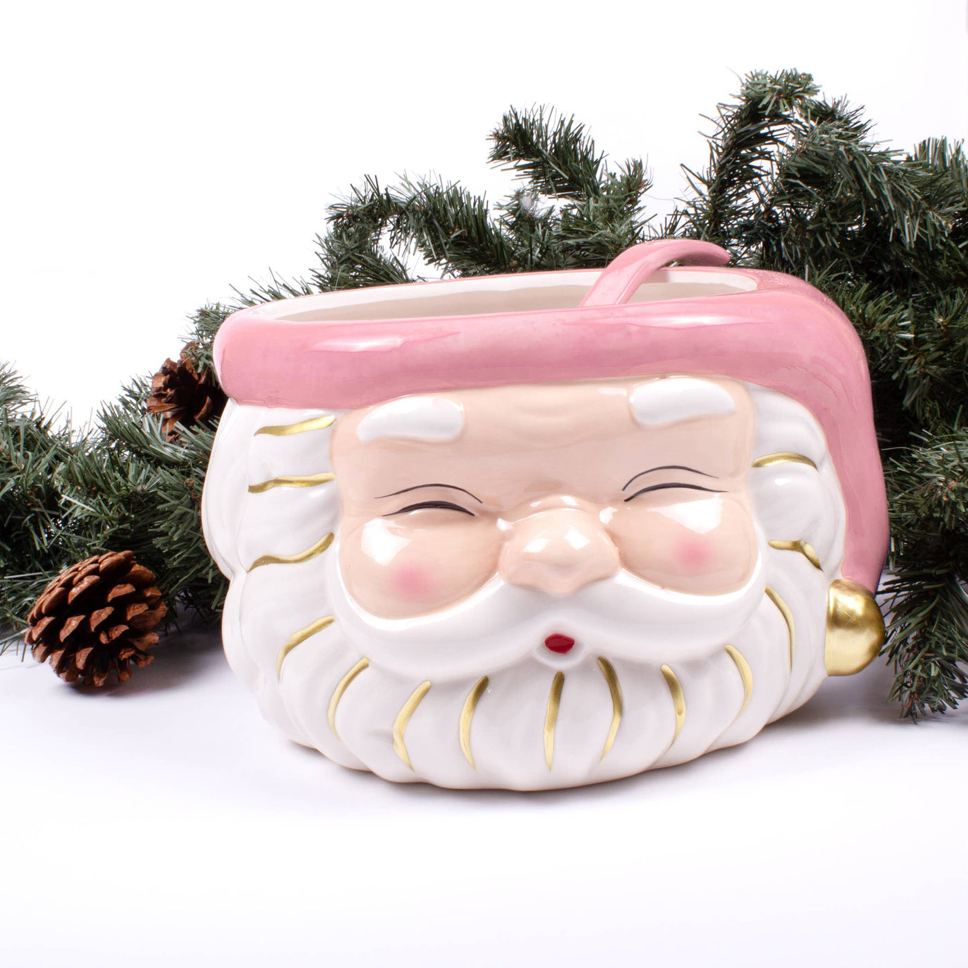 8 Oak Lane - Pink Santa Punch Bowl & Ladle