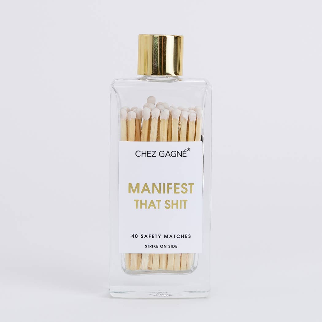 Chez Gagné - Manifest That Shit Matches - Glass Bottle Matchsticks - White