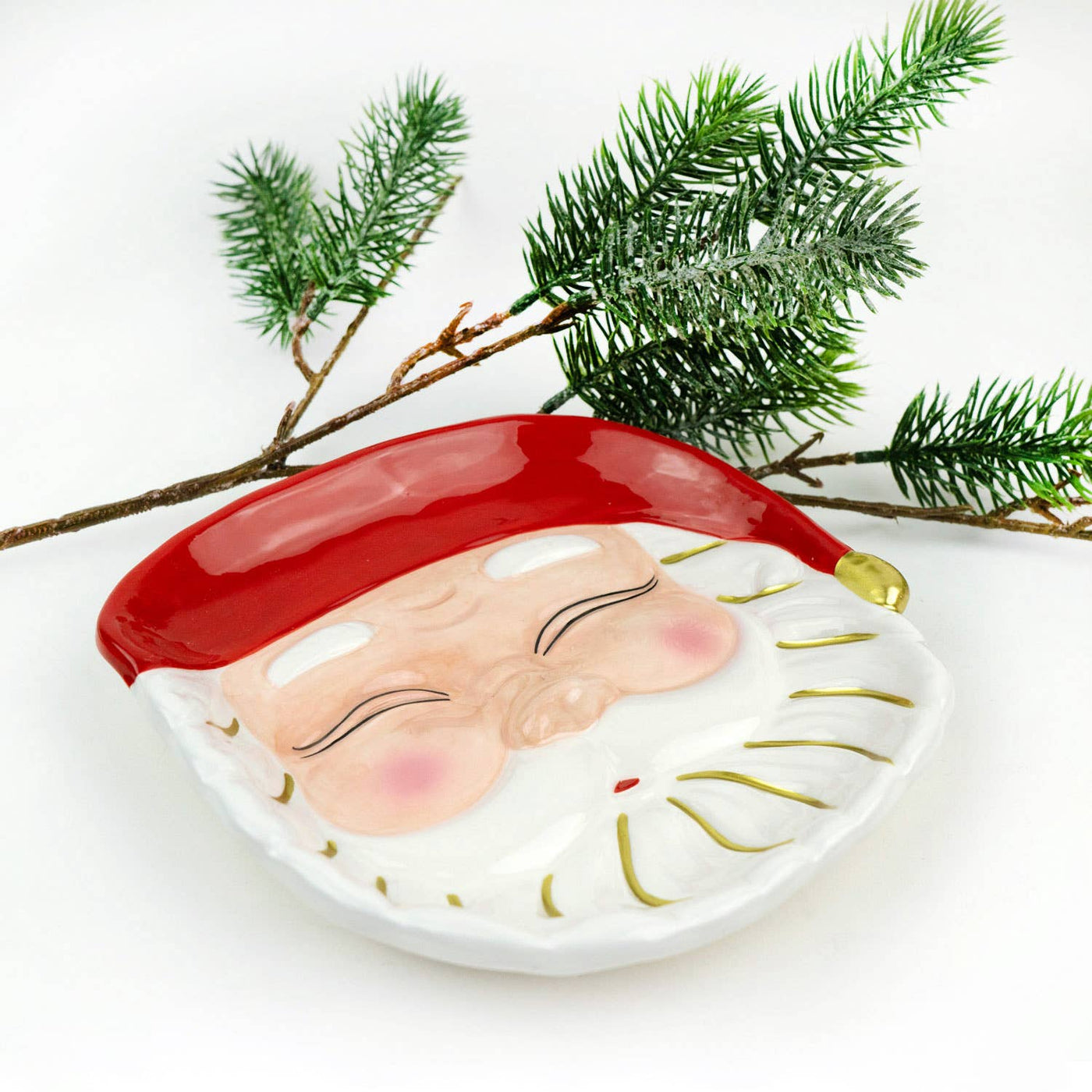 8 Oak Lane - Red Santa Dessert Plate