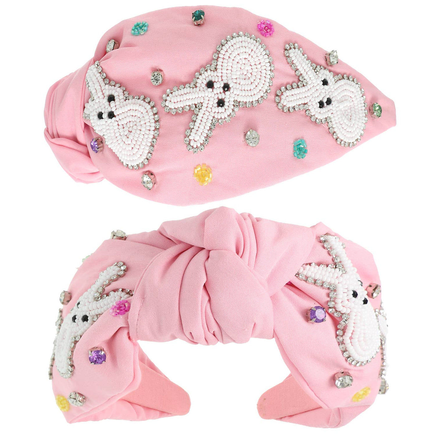 SP Sophia Collection - Easter Polka Dot Beaded Top Knotted Headband