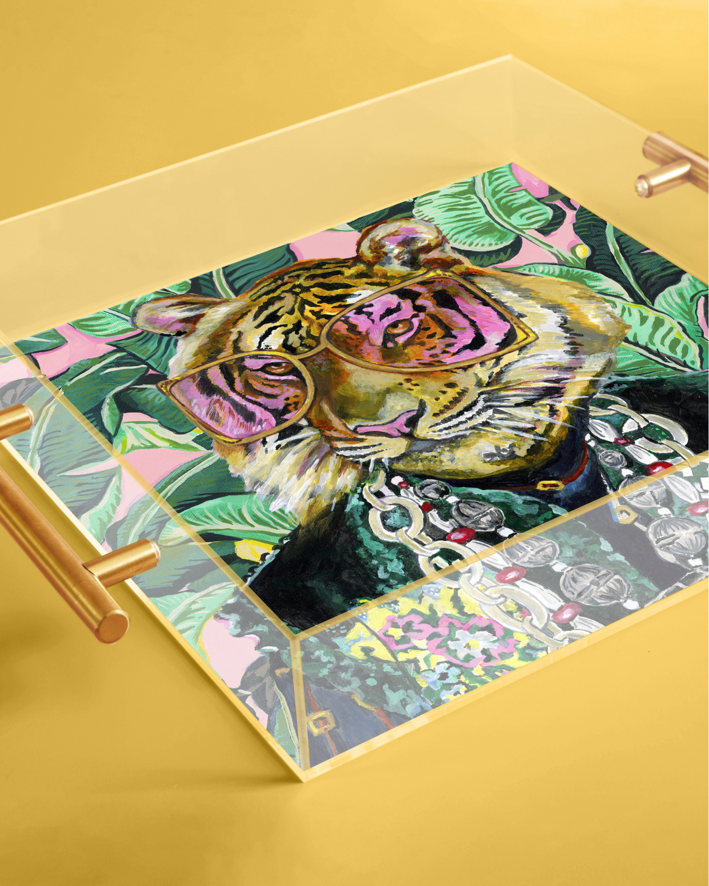Tart By Taylor - Toby The Tiger Acrylic Tray With Gold Handles