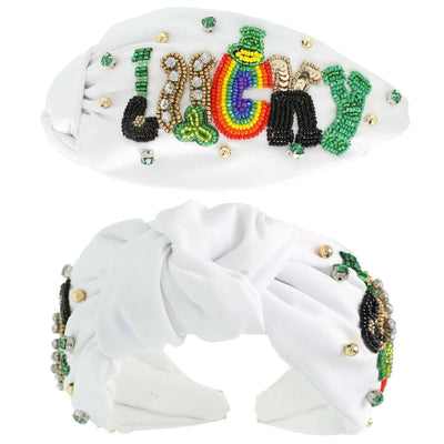 SP Sophia Collection - Saint Patrick's Gemstone Knotted Lettering Headband