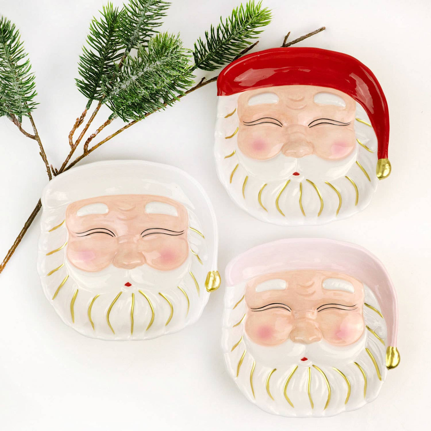 8 Oak Lane - Red Santa Dessert Plate