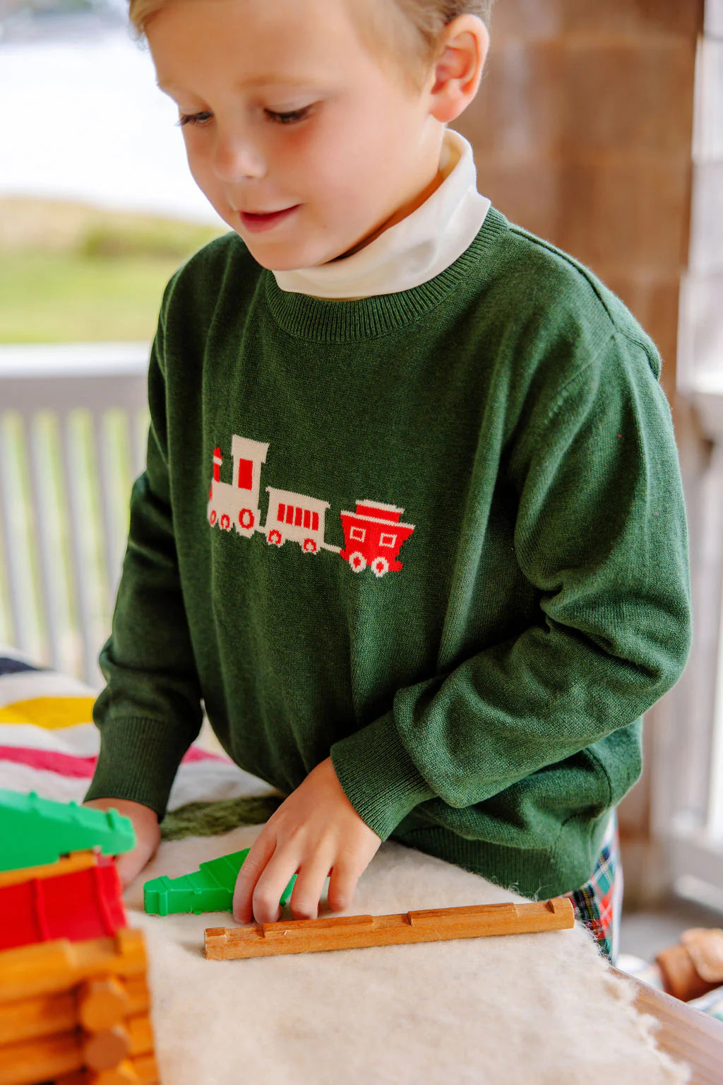 Isaac's Intarsia Sweater- Train