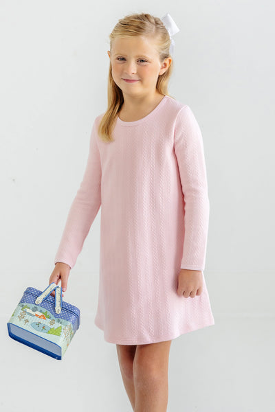 Long Sleeve Polly Play Dress- Pink Quilted