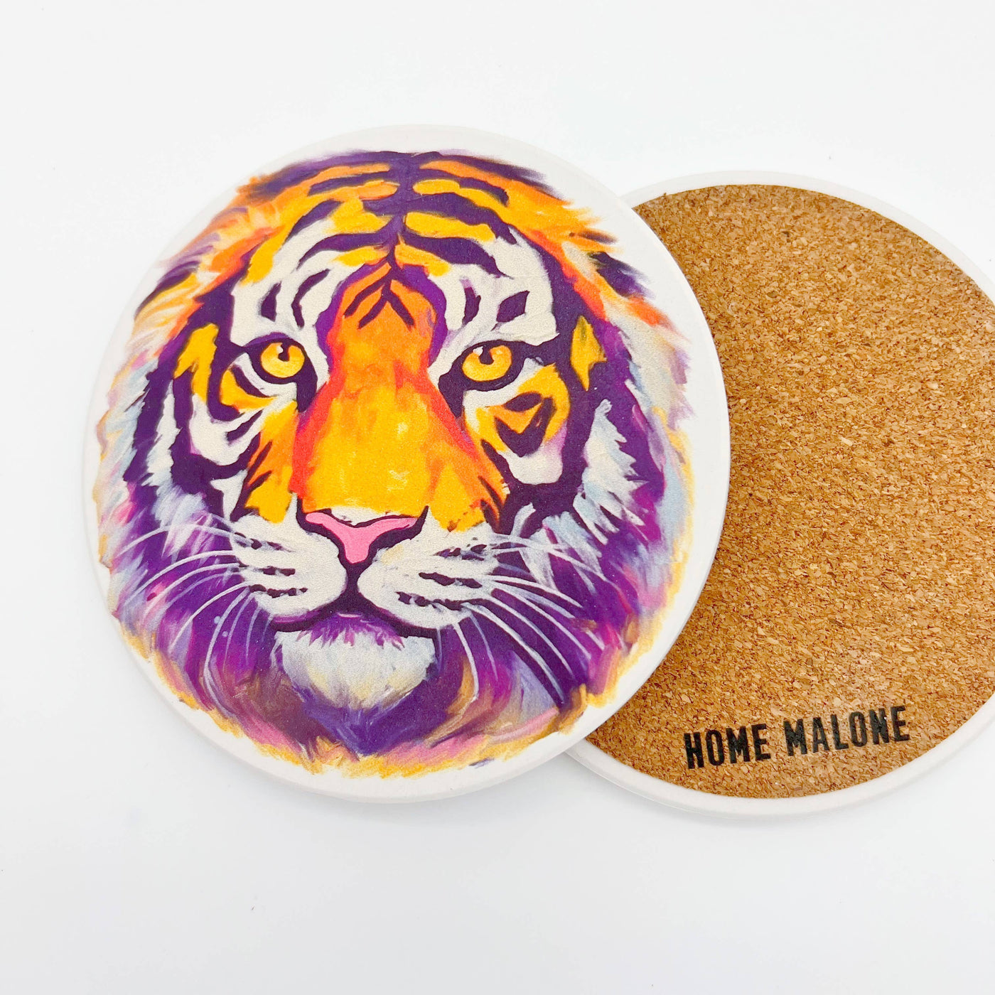 Home Malone - LSU Tiger Head Coaster - Louisiana Baton Rouge Absorbable