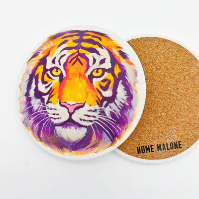 Accueil Malone - LSU Tiger Head Coaster - Louisiane Baton Rouge Absorbable