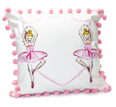 Over the Moon Gift - Ballerina Pom Pom Pillow