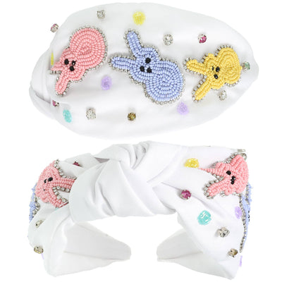 SP Sophia Collection - Easter Polka Dot Beaded Top Knotted Headband