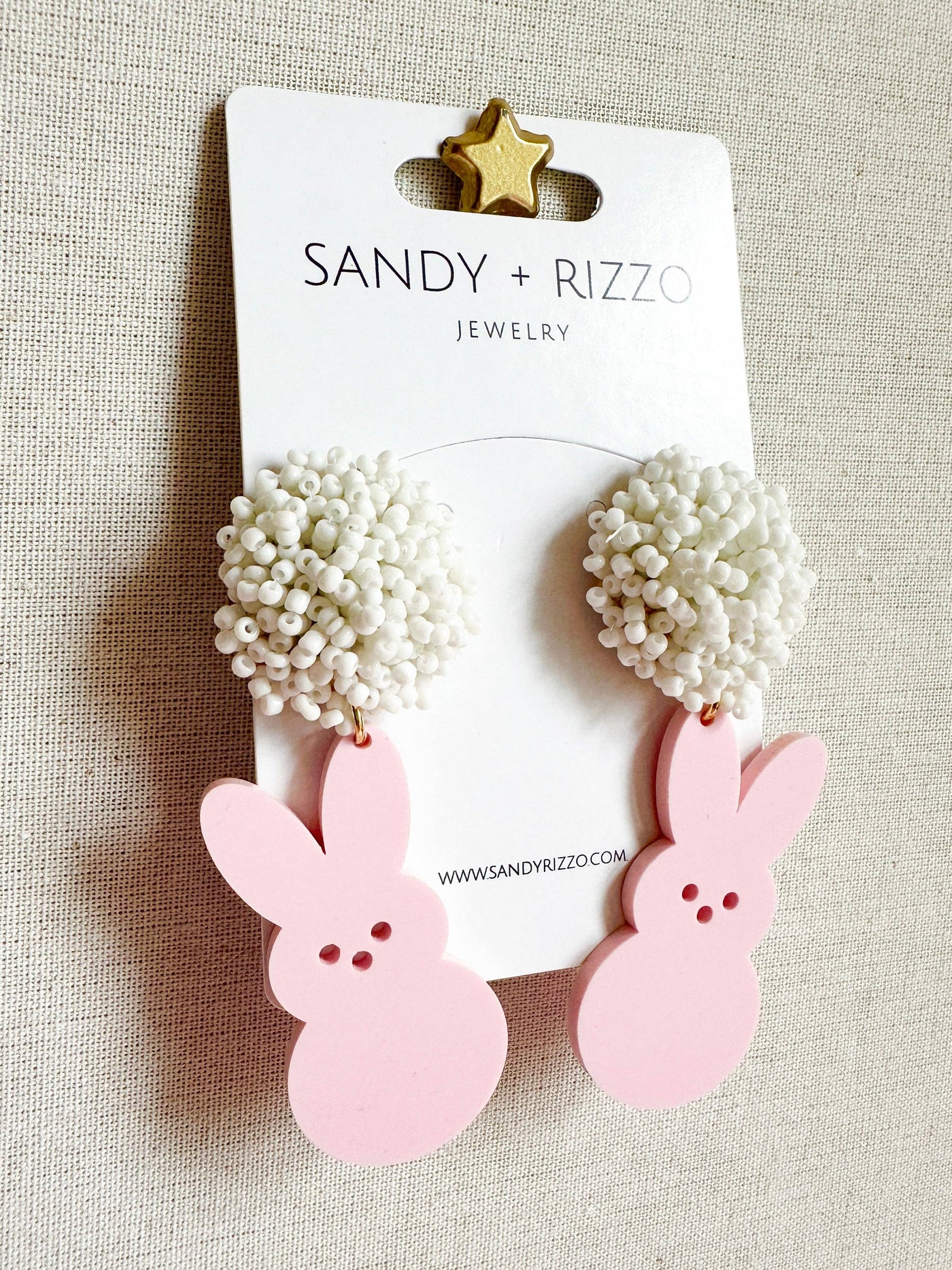 Sandy + Rizzo - Pink Bunny Dangle