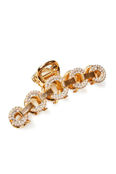 Pave Pearl Crystal Hair Claw Clip