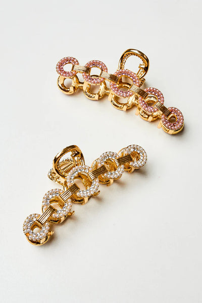 Pave Pearl Crystal Hair Claw Clip