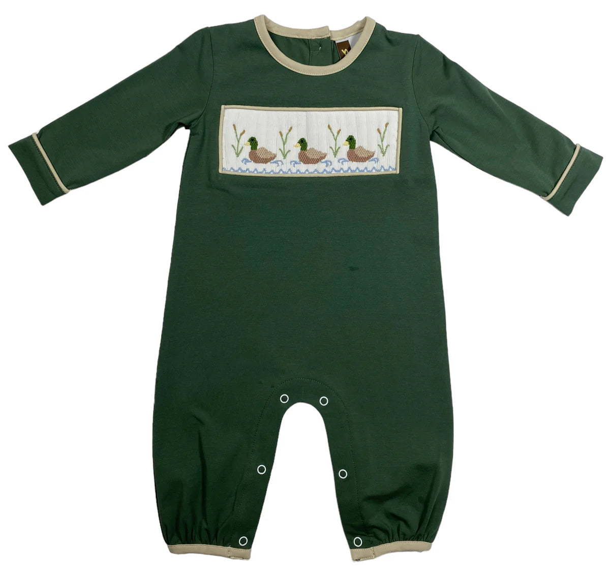 Mallard Duck Smocked Boy Romper