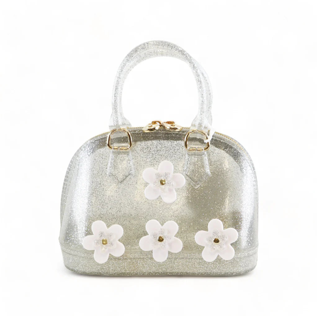 Floral Jelly Bowling Bag - Silver