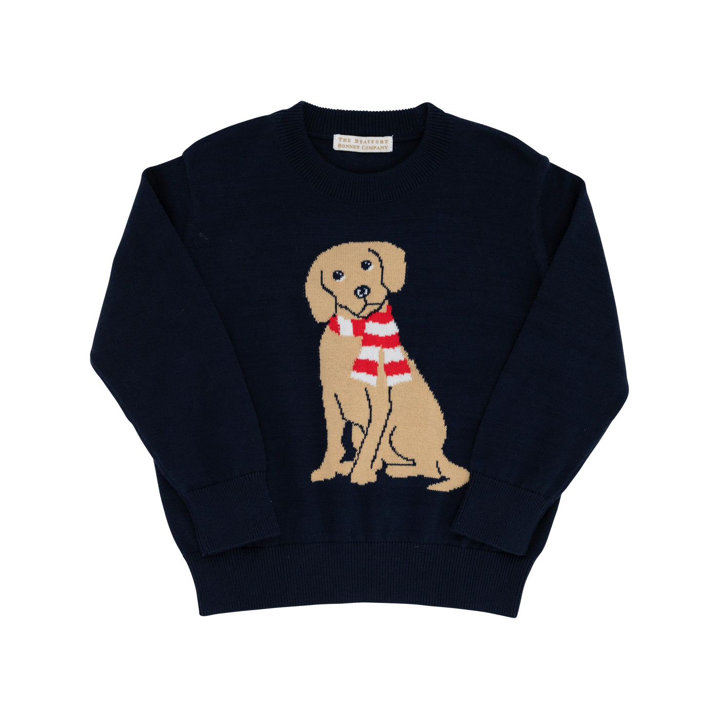 Isaac's Intarsia Sweater- Navy Dog