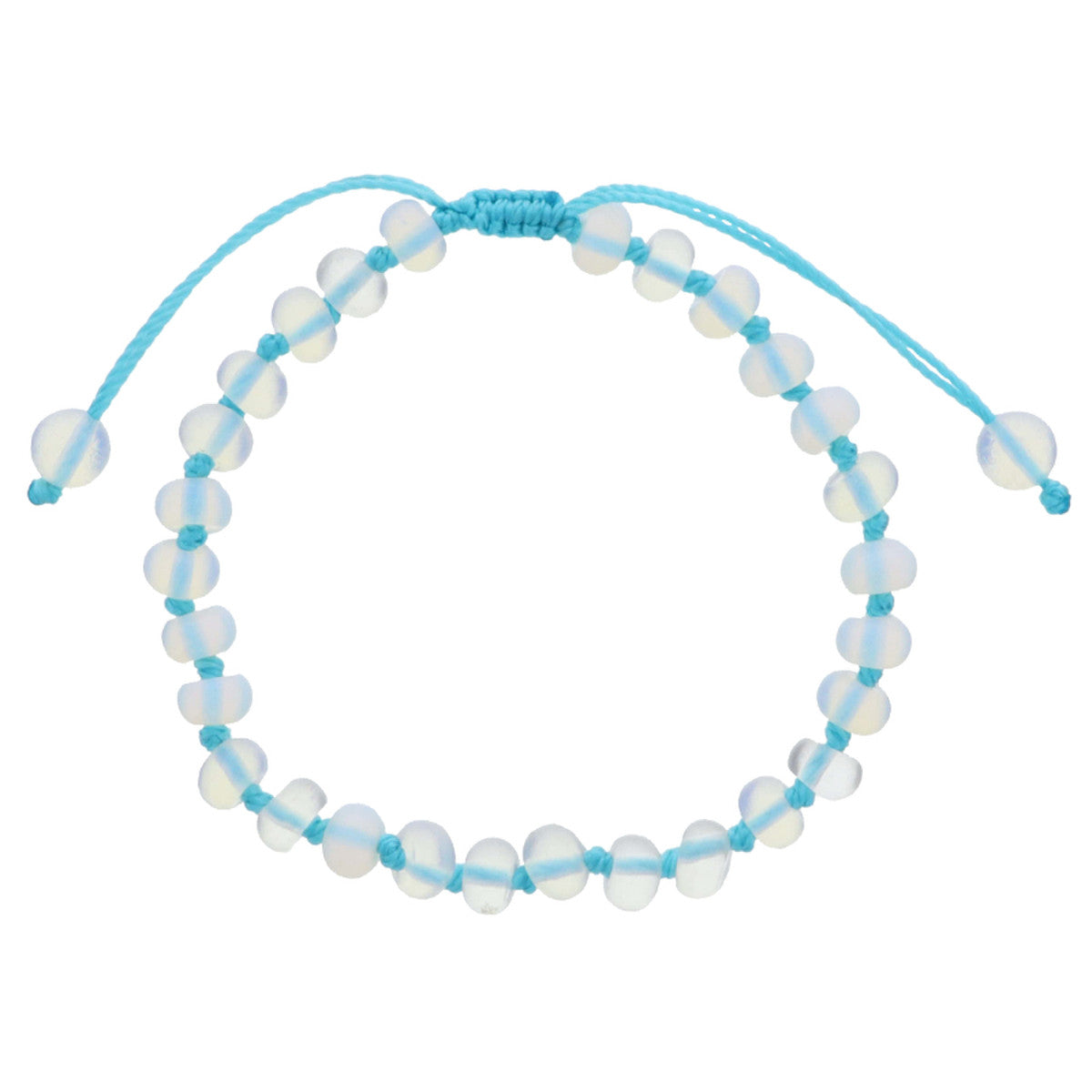 Kids Turquoise Knotted Thread and Opalite Beaded Bracelet