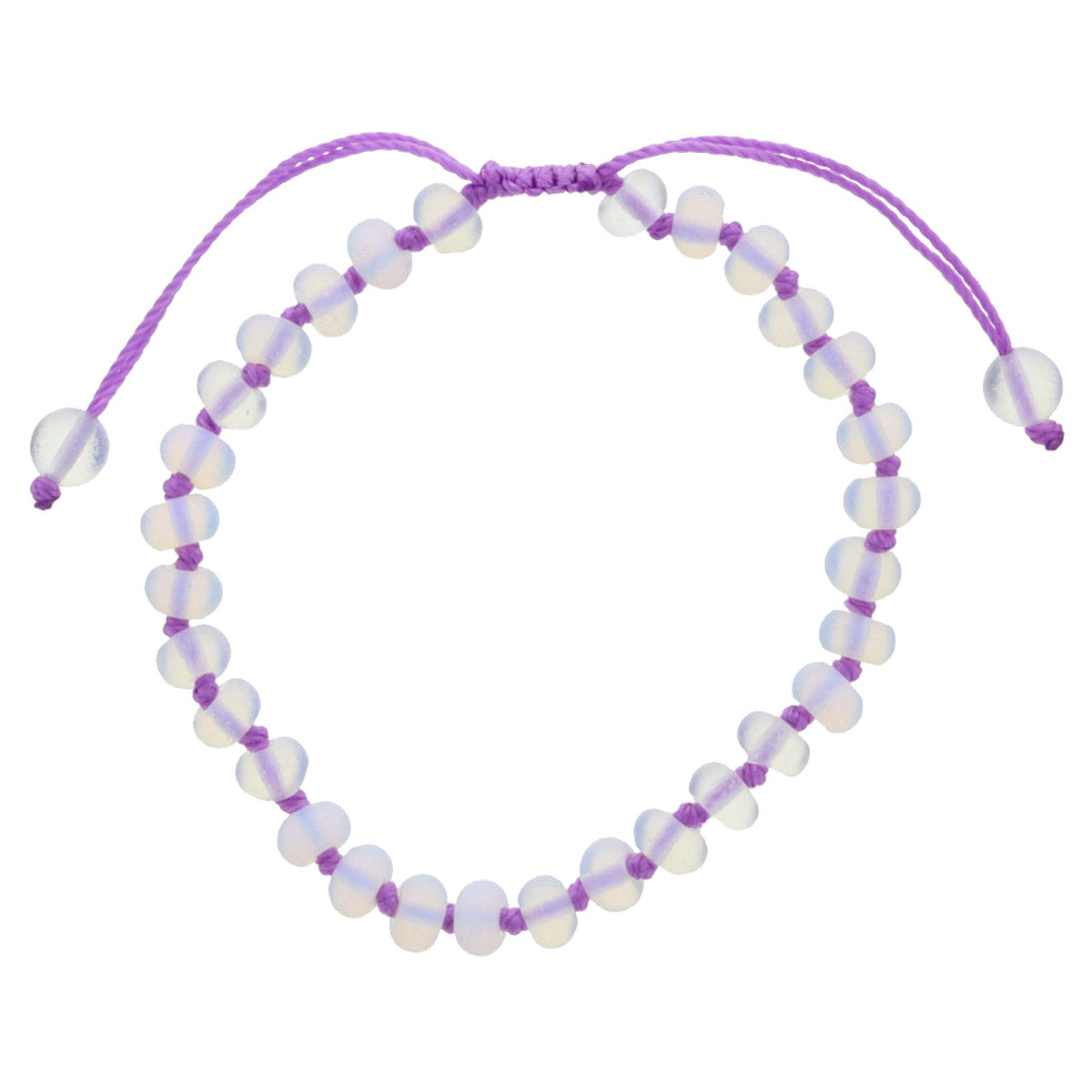 Kids Lavender Knotted Thread and Opalite Beaded Bracelet