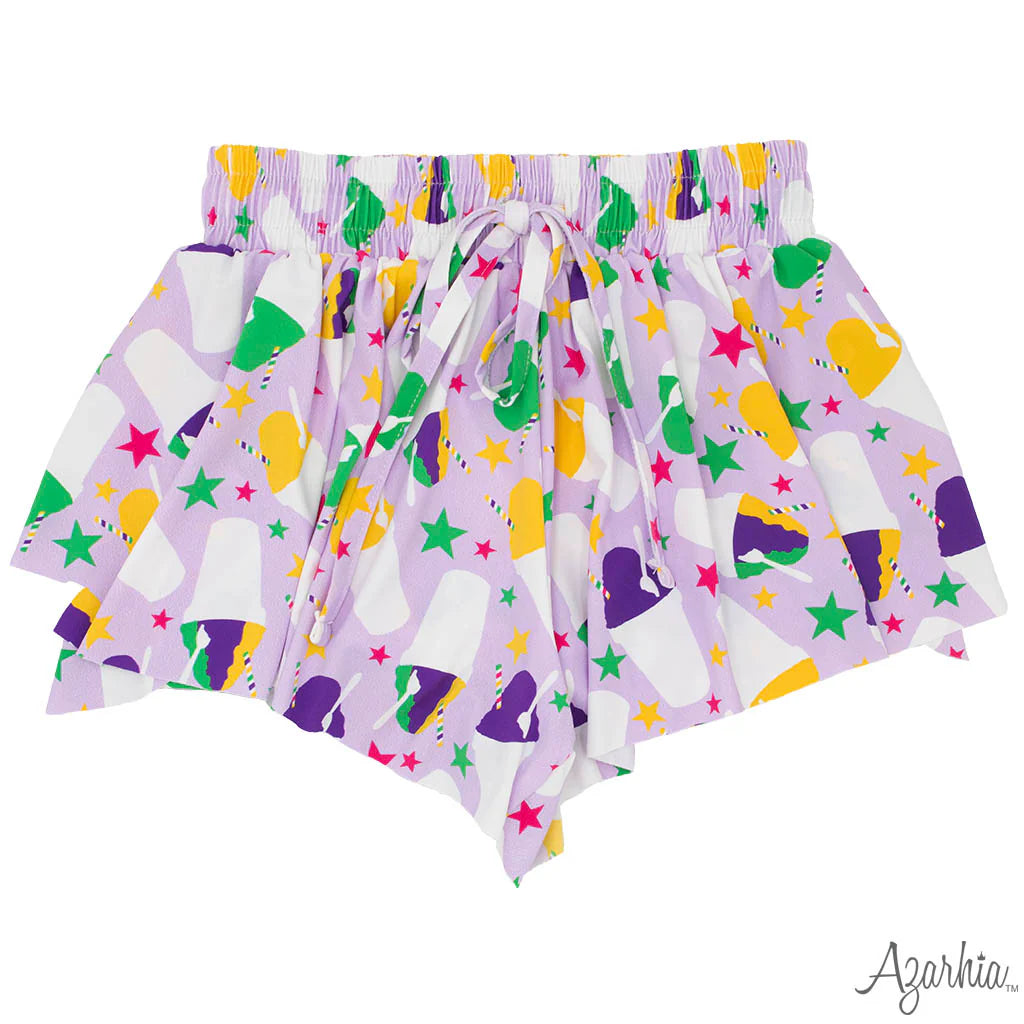 Mardi Gras Snoball Print- Butterfly Short