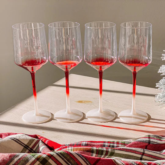 Peppermint Wine Glasses - Set of 4