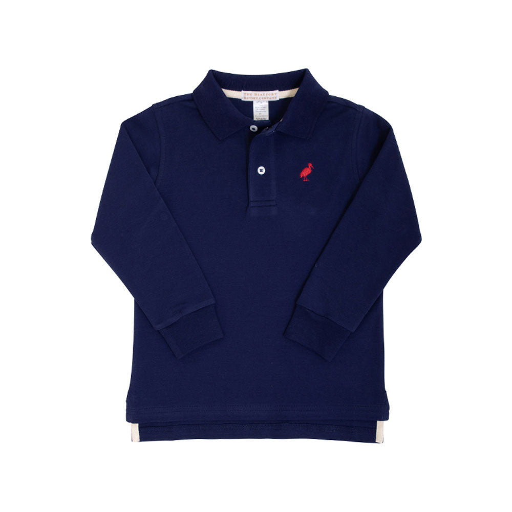 Prim and Proper Polo Ls- Nantucket Navy