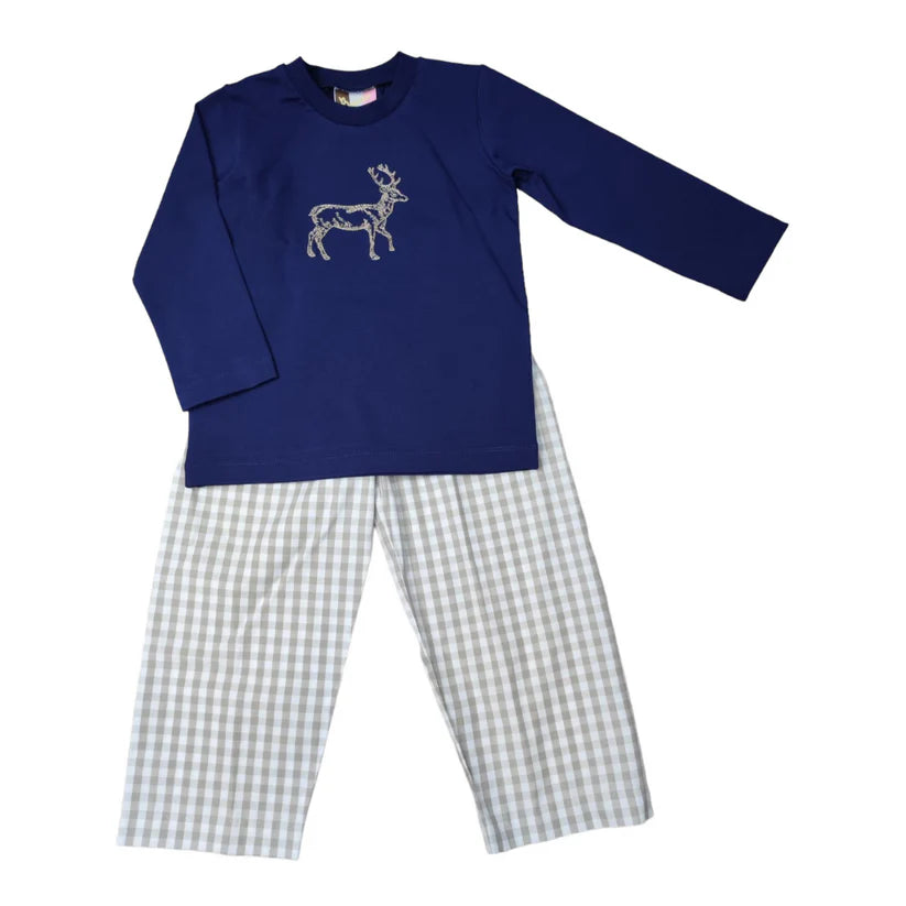 Deer Embroidery Boys Pant Set