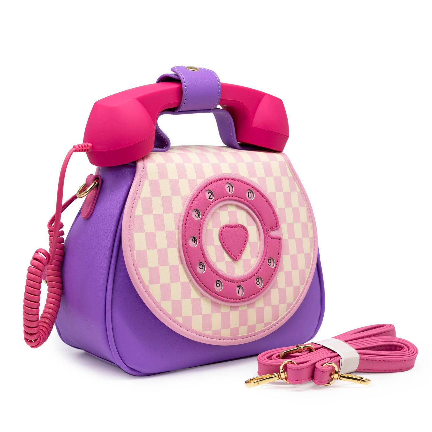 Bewaltz - Ring Ring Phone Convertible Handbag - Pastel Checkerboard
