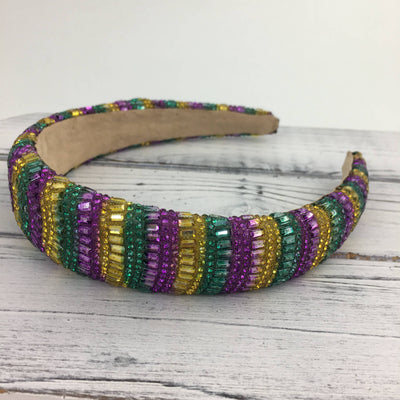 SongLily - Mardi Gras Rhinestone Headband - Original Design